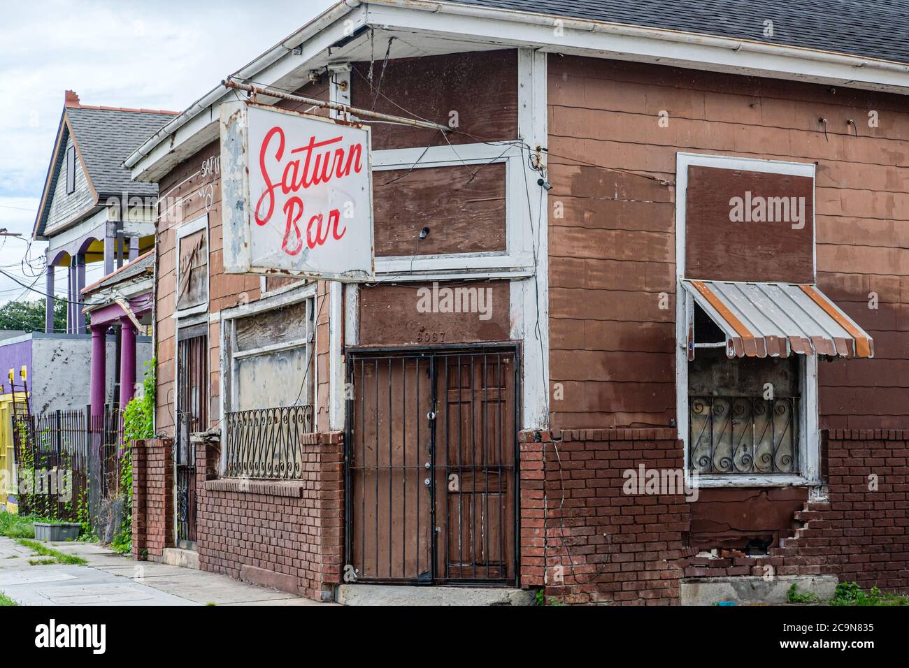 New Orleans, Louisiana/USA - 7/25/2020: Saturn Bar in Upper Ninth Ward Stock Photo