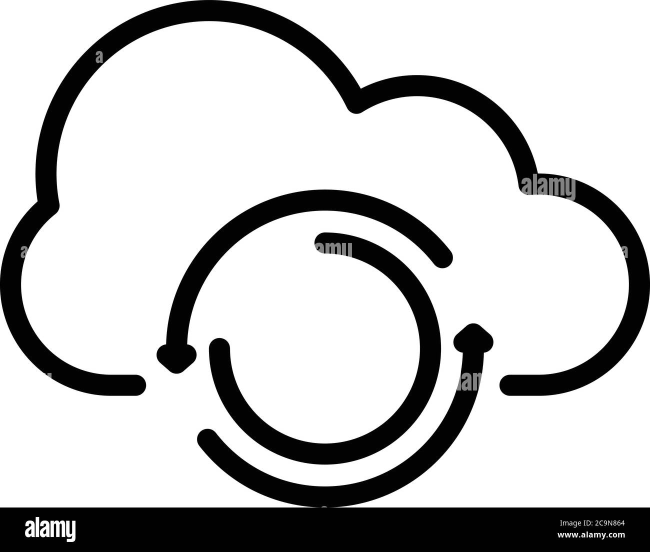 Cloud data remote access icon, outline style Stock Vector
