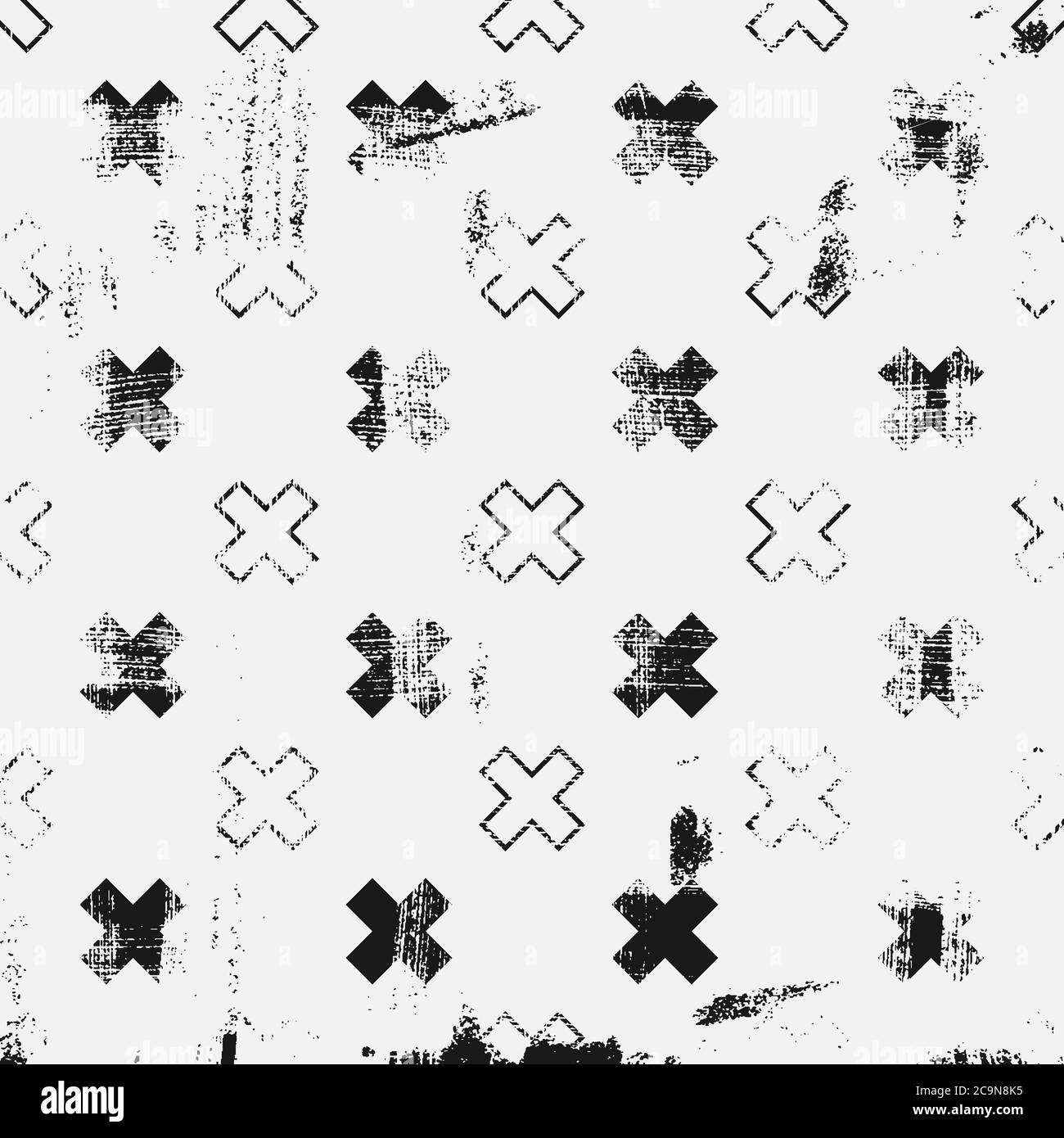 Textured abstract pattern with elements of diagonal cross. Square black ...