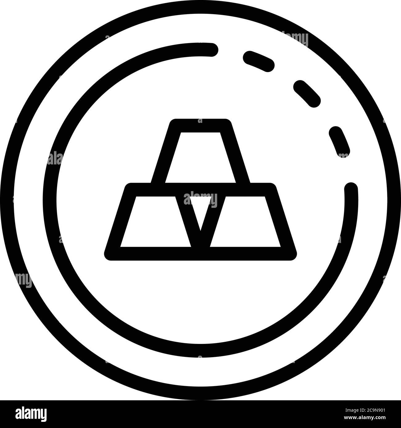 Gold bars circle icon, outline style Stock Vector Image & Art - Alamy
