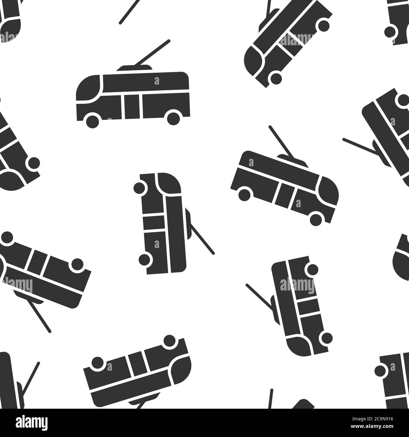 Trolleybus icon in flat style. Trolley bus vector illustration on white ...
