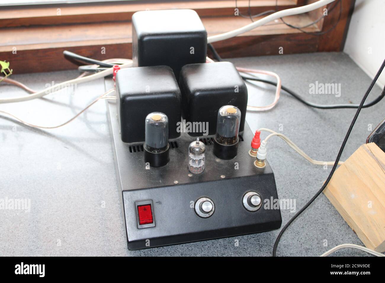 Antique electronic radio equipment Stock Photo