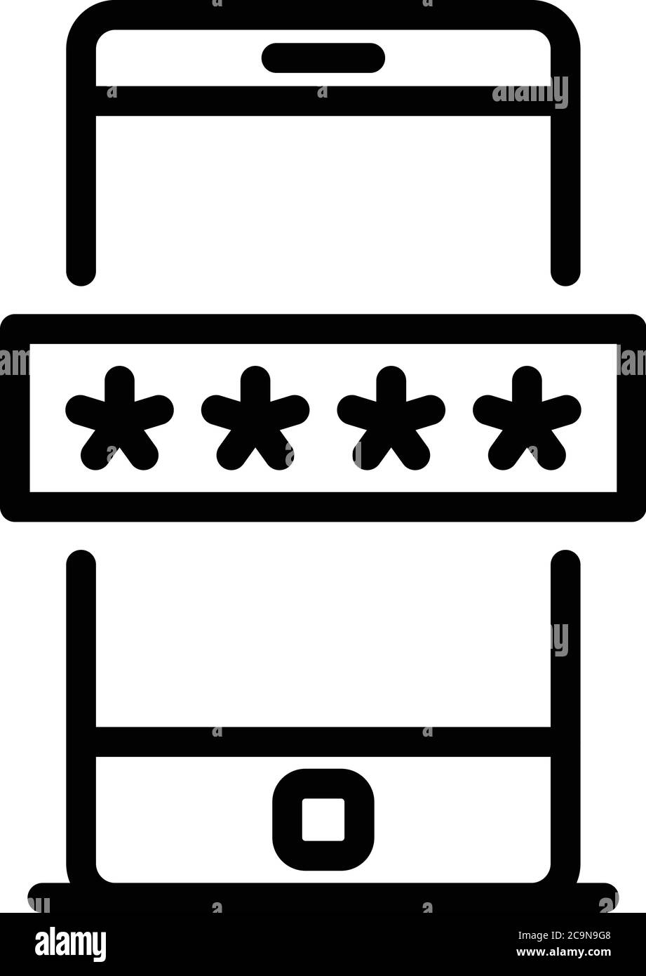 Smartphone authentication icon, outline style Stock Vector Image & Art ...