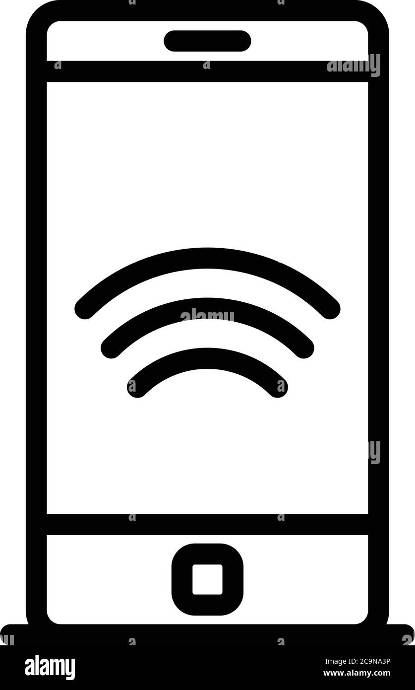 Smartphone remote access icon, outline style Stock Vector Image & Art ...