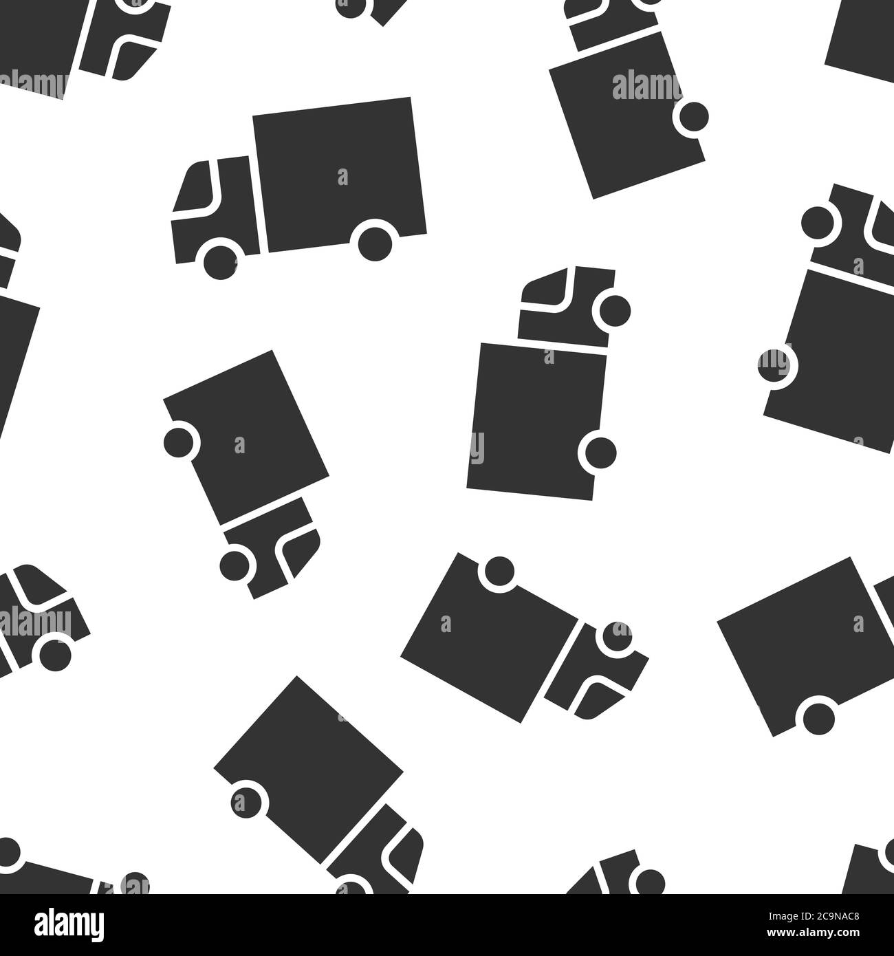 Delivery truck icon in flat style. Van vector illustration on white ...