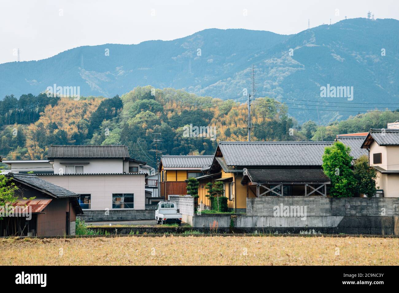Japanese countryside village Uchiko town in Ehime, Shikoku, Japan Stock