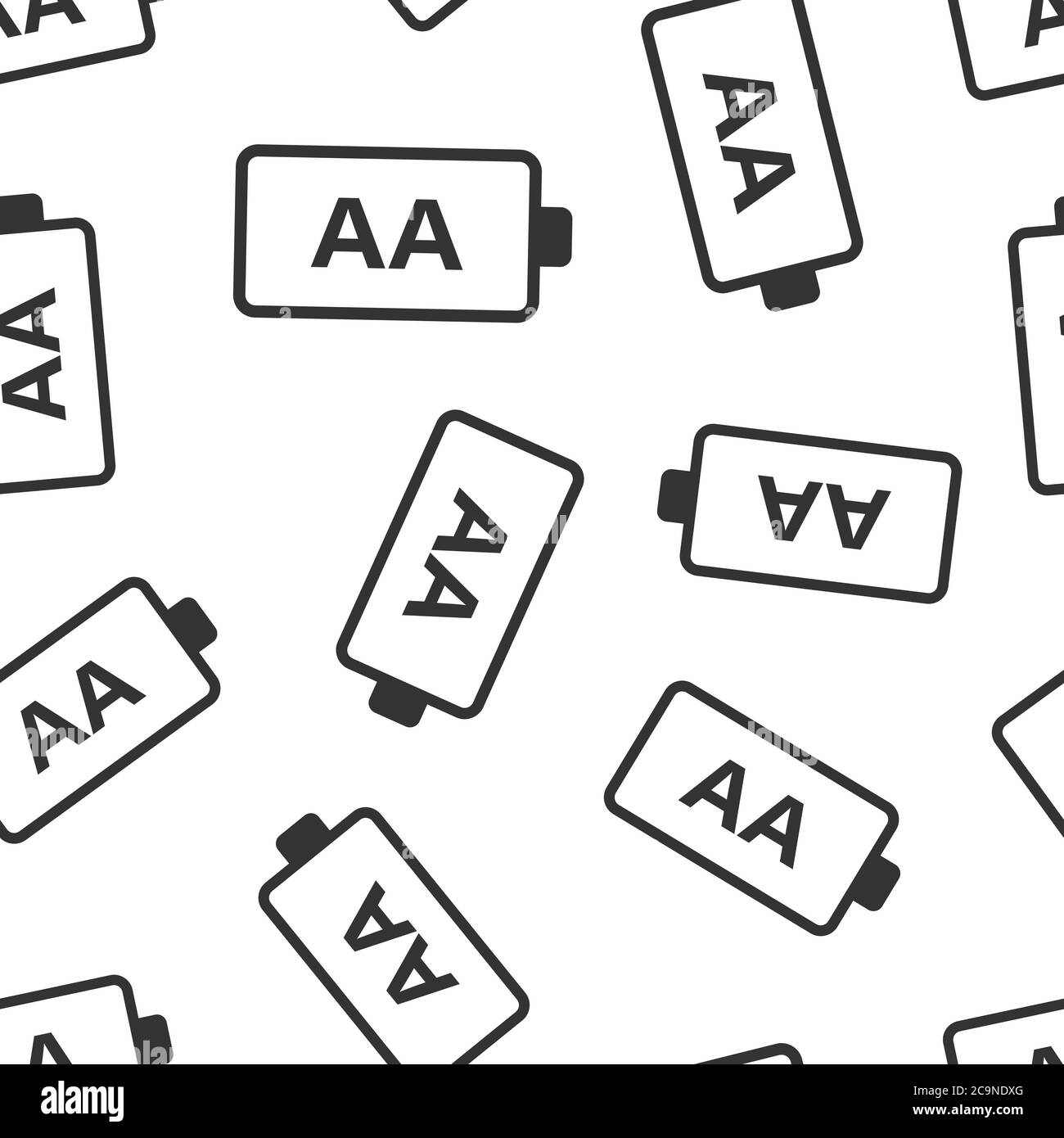 AA battery icon in flat style. Power level vector illustration on white