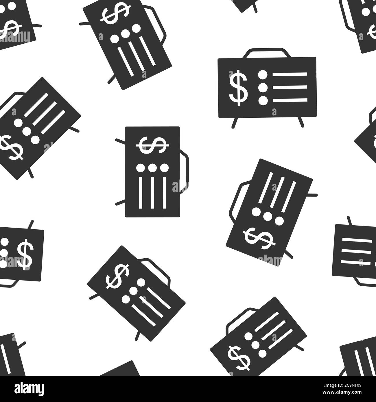 Financial presentation icon in flat style. Money analysis vector ...