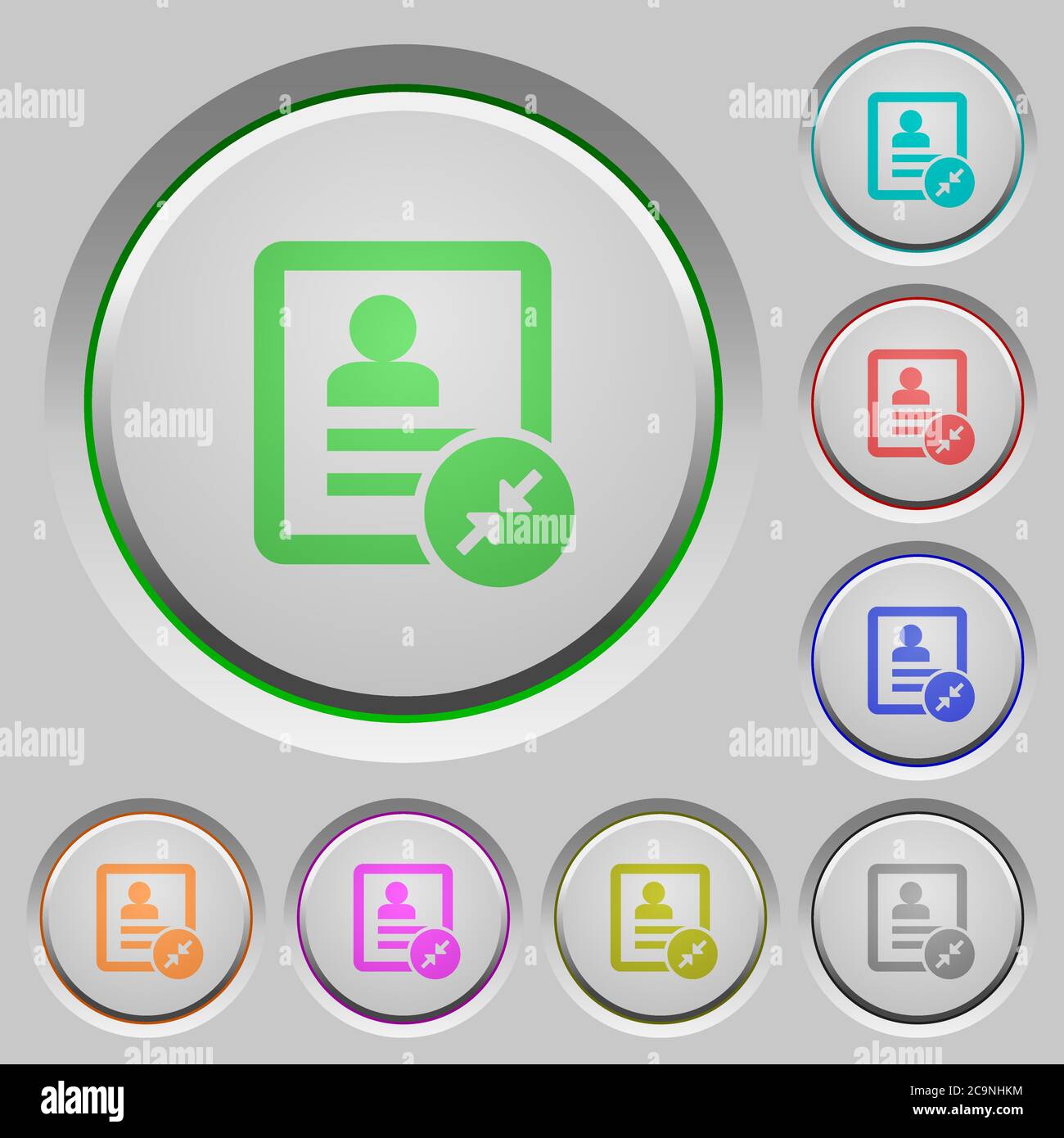 Reduce contact color icons on sunk push buttons Stock Vector Image ...