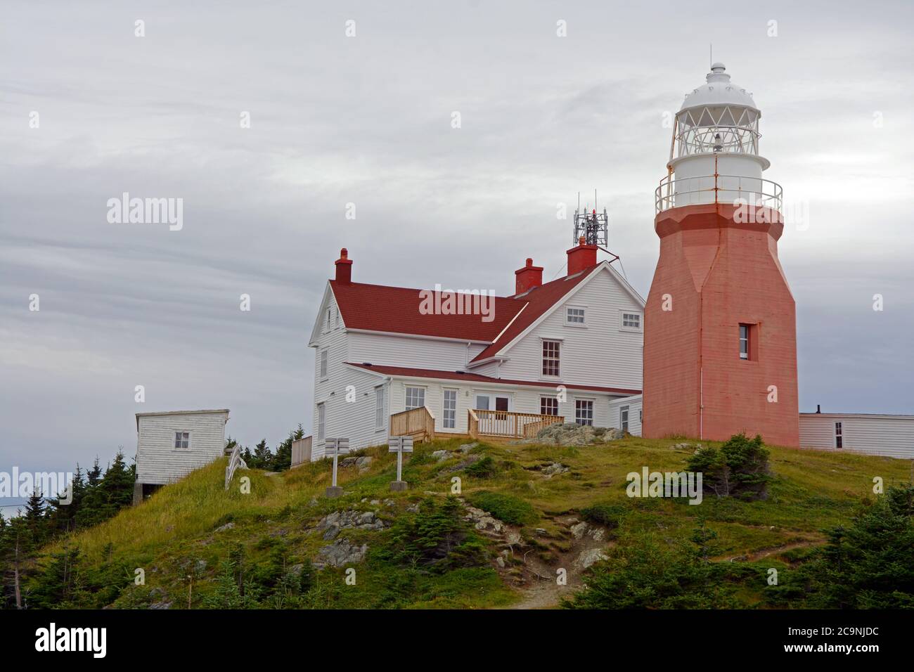 Long Point Lighthouse near Crow Head, Twillingate, newfoundland Stock Photo