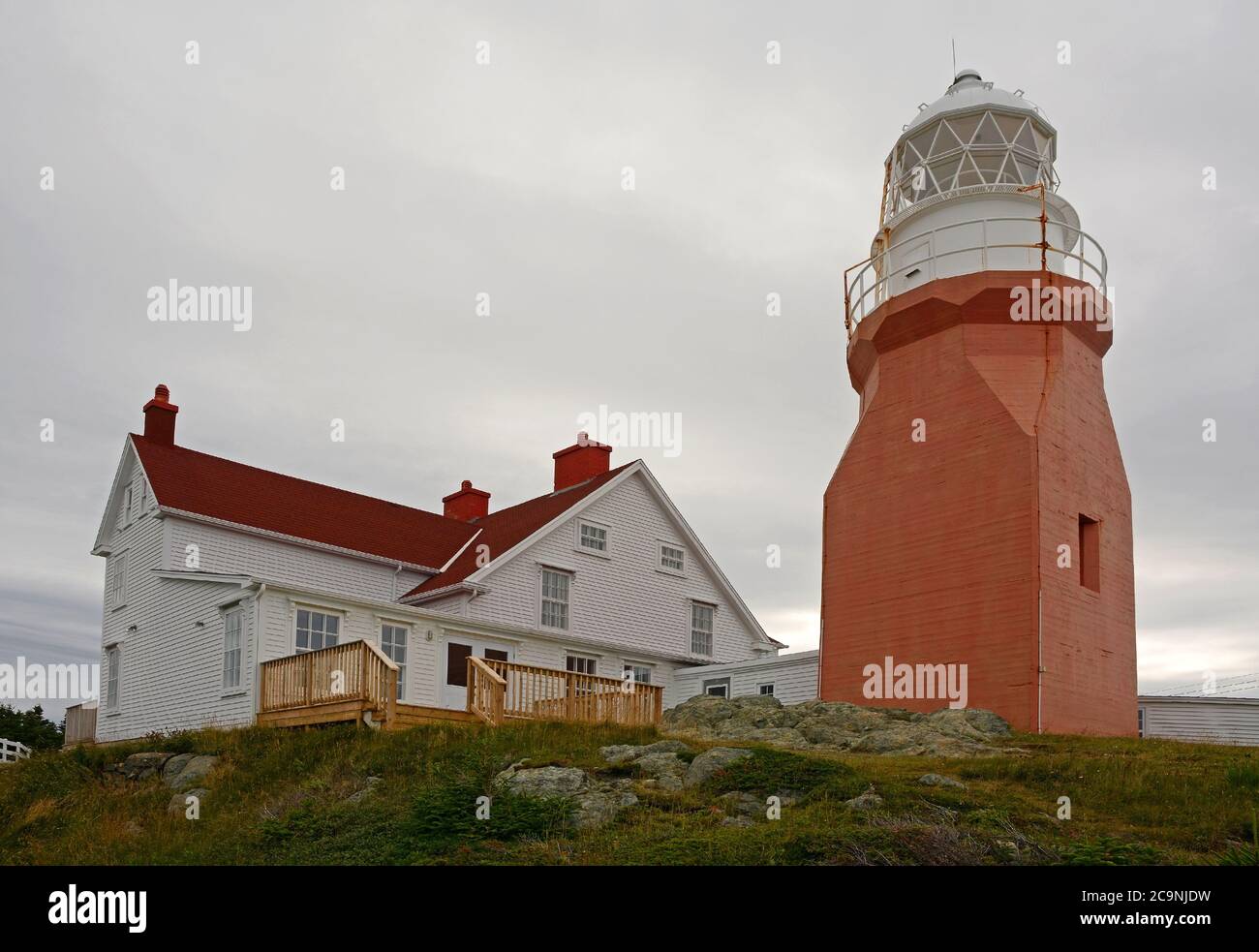 Long Point Lighthouse near Crow Head, Twillingate, newfoundland Stock Photo