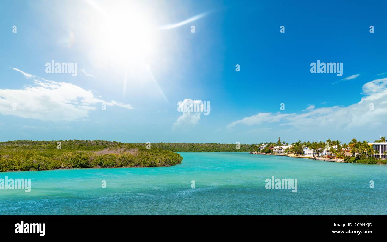 Blue sky over Florida Keys coast. Southern Florida, USA Stock Photo - Alamy