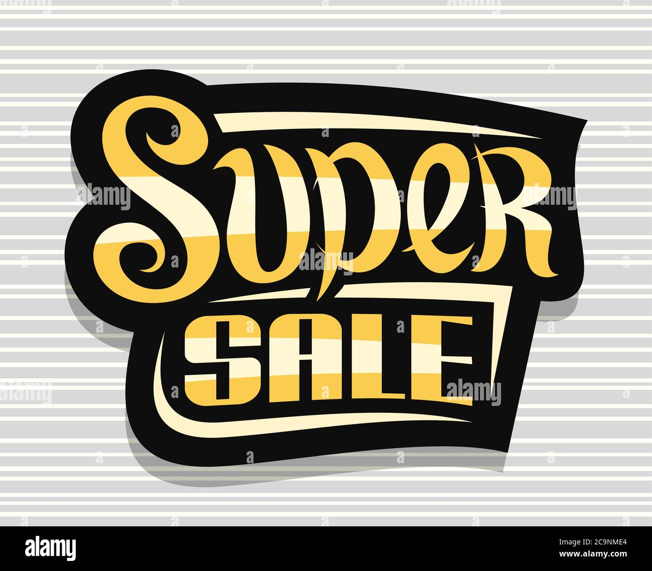 Vector Logo For Super Sale Dark Decorative Badge For Black Friday Or Cyber Monday Sale With Unique Hand Written Lettering For Words Super Sale On Gre Stock Vector Image Art