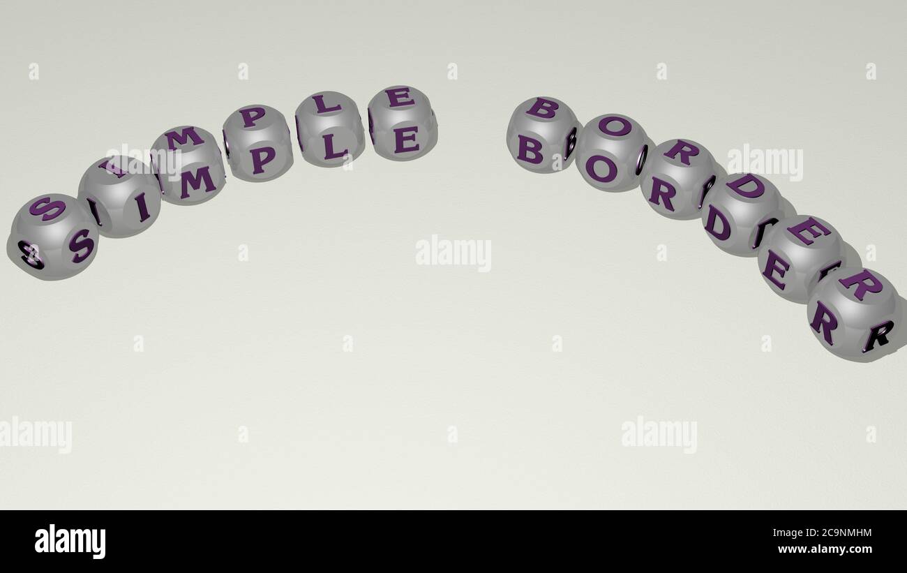 simple border combined by dice letters and color crossing for the