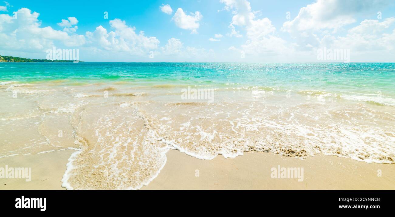 Cloudy sky over Pointe de la Saline beach in Guadeloupe, French west