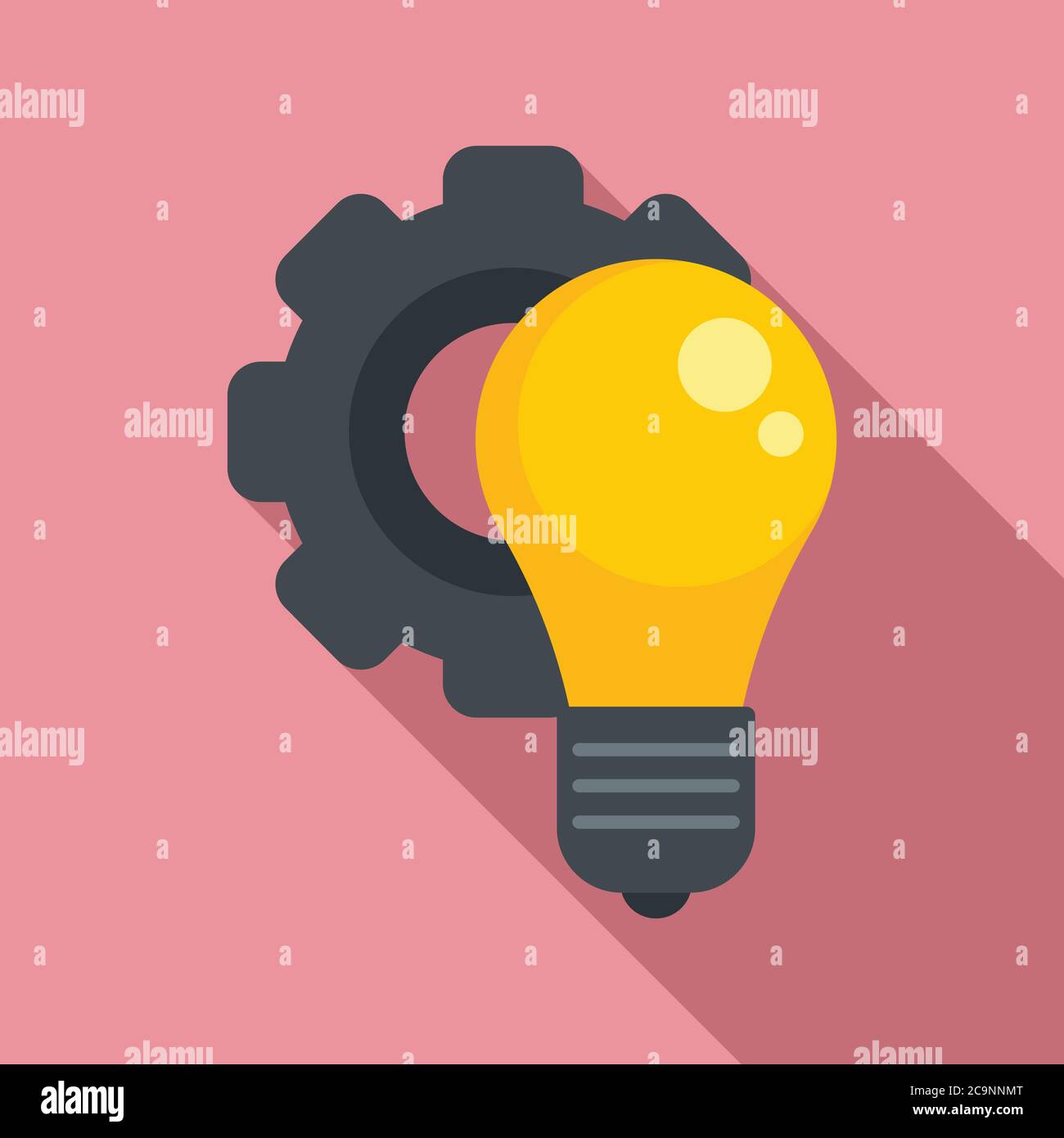 Gear bulb innovation icon. Flat illustration of gear bulb innovation ...