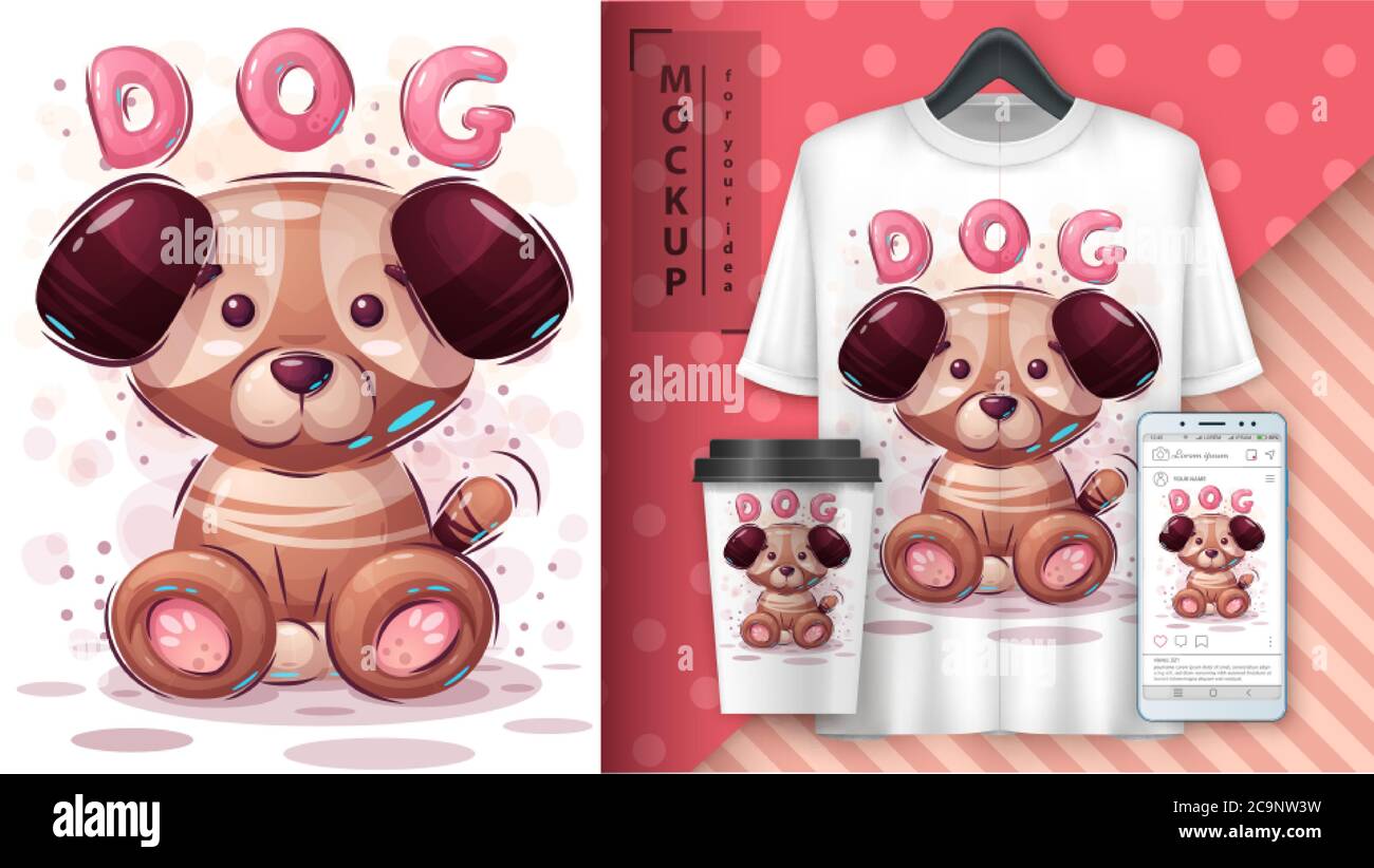 Dog. puppy, poster and merchandising Stock Vector Image & Art Alamy