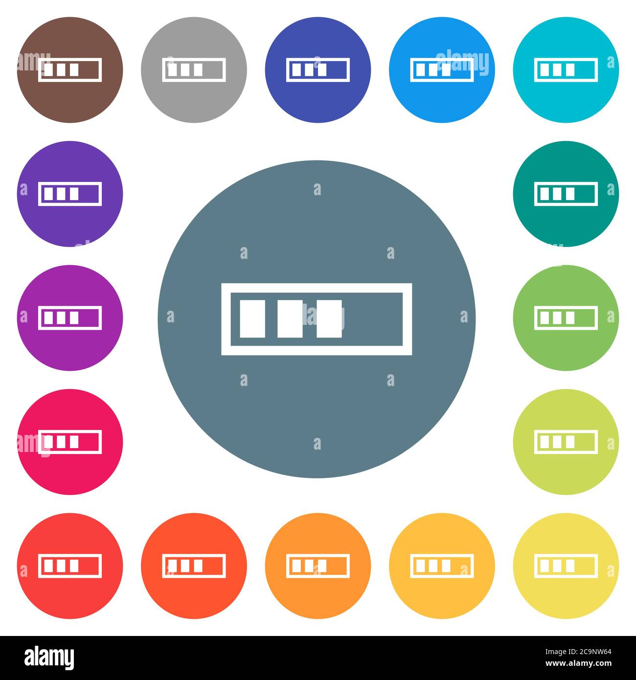 Movie processing flat white icons on round color backgrounds. 17 ...