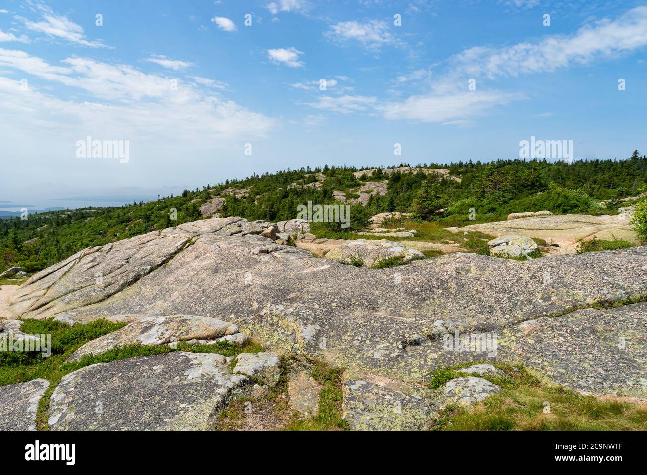 View from top of Cadillac Mountain in Acadia National Park Stock Photo