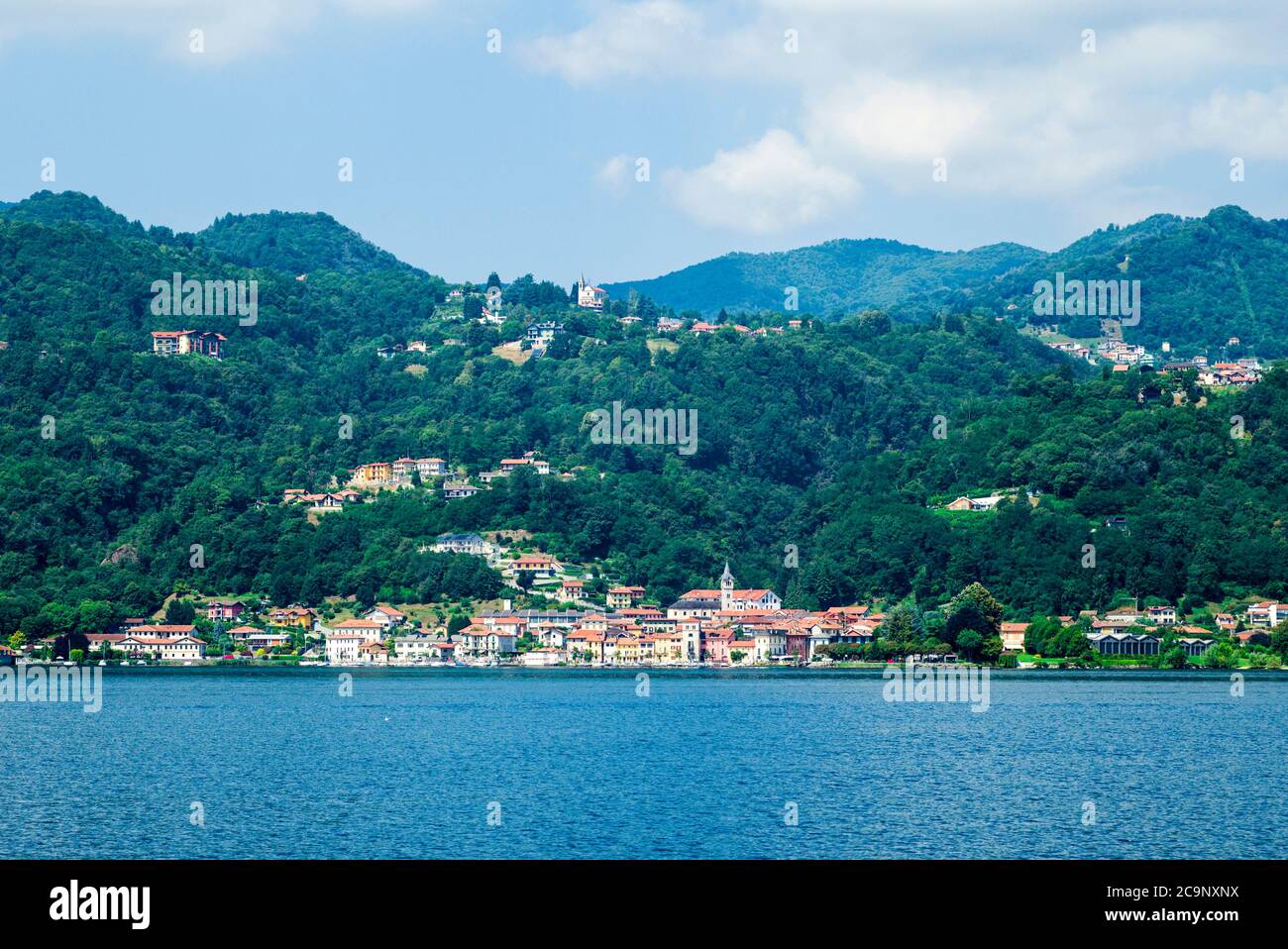 Lake Orta and the commune of Pella, Novara region, Italy Stock Photo