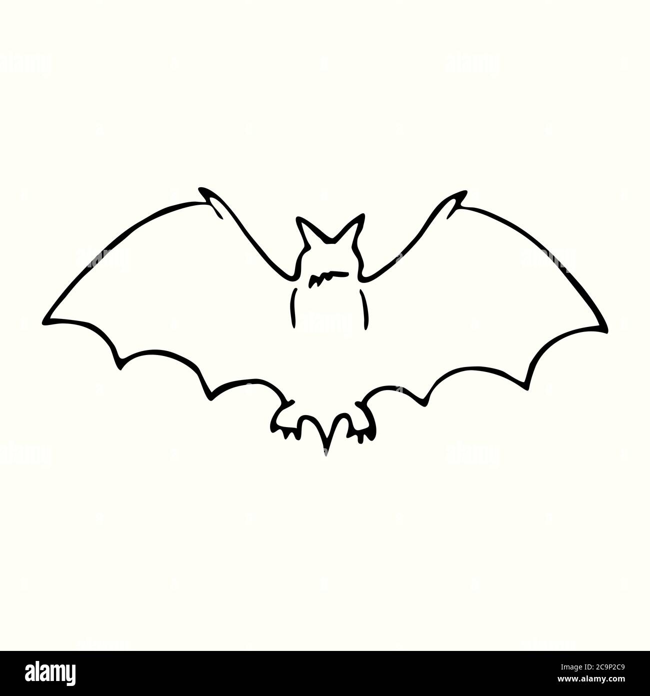 Bat outline, hand drawn doodle, drawing, sketch illustration, design  element Stock Photo - Alamy