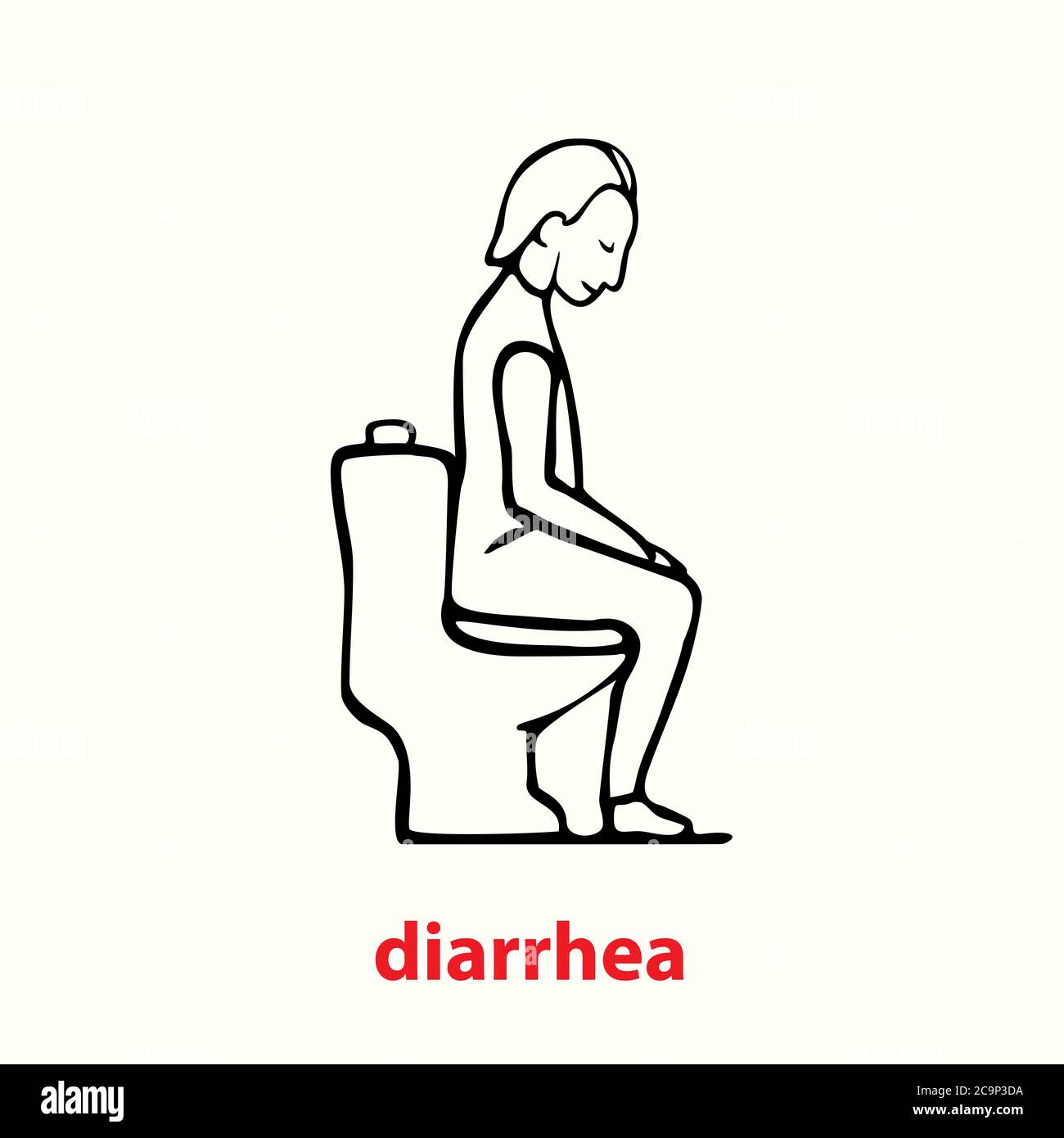 Diarrhea icon, outline simple doodle drawing Stock Photo - Alamy