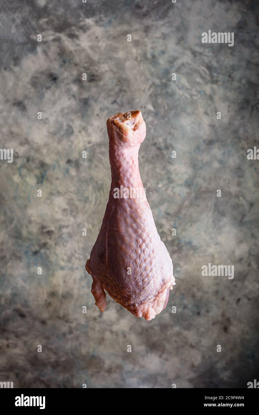 Raw turkey leg Stock Photo