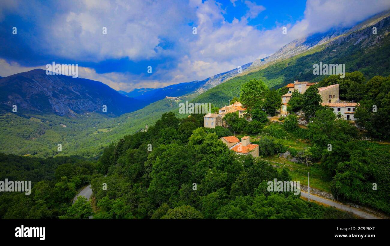 Small mountain village in the French Alps Stock Photo - Alamy