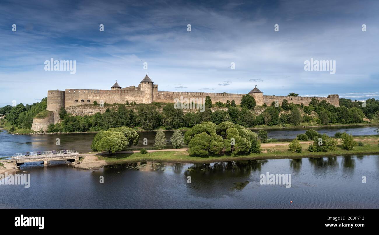 Narva, on the Narva river, at the eastern extreme point of Estonia, at