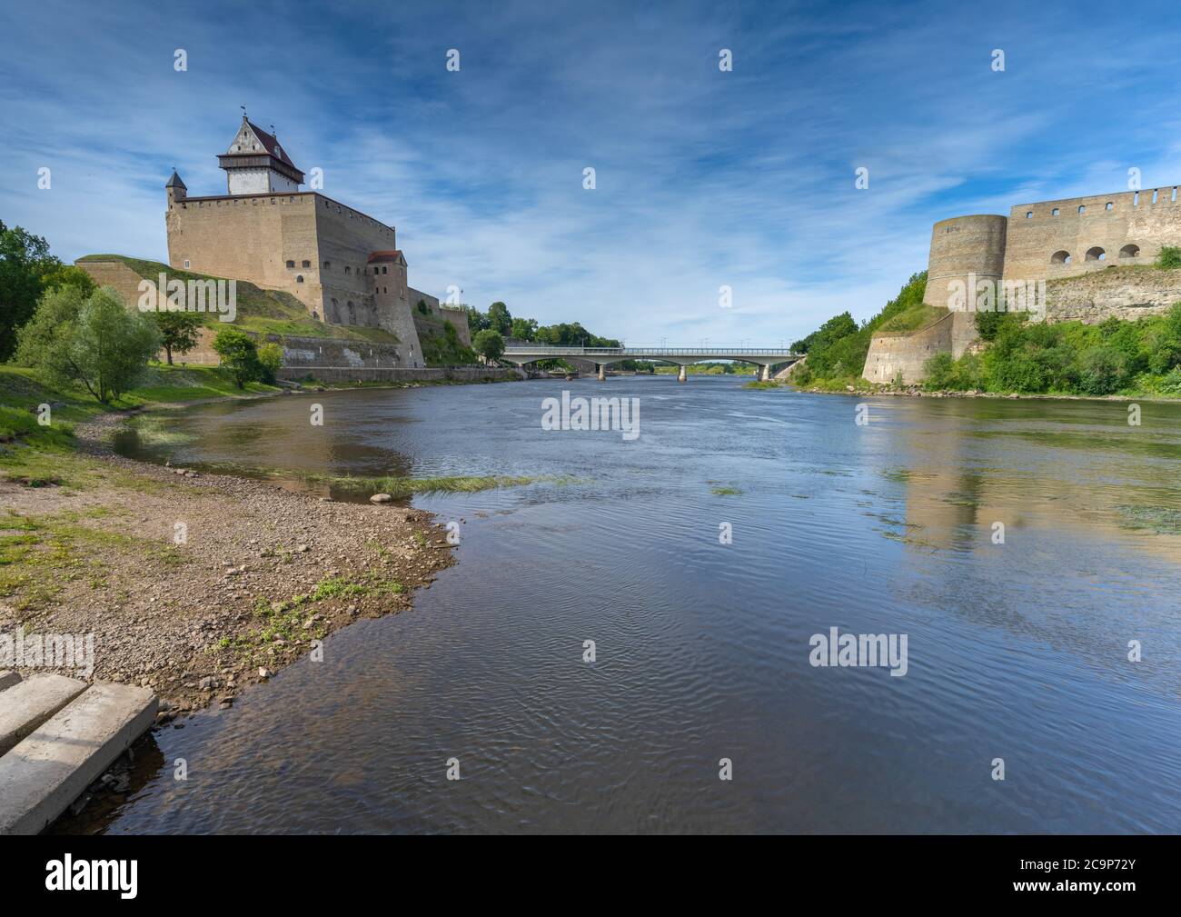 Narva, on the Narva river, at the eastern extreme point of Estonia, at