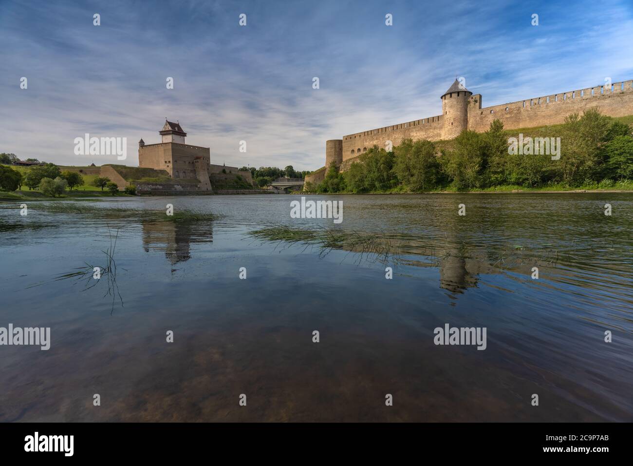 Narva, on the Narva river, at the eastern extreme point of Estonia, at