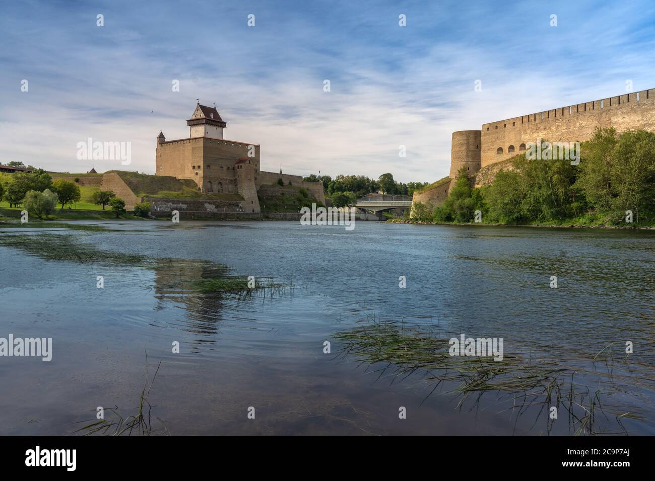Narva, on the Narva river, at the eastern extreme point of Estonia, at