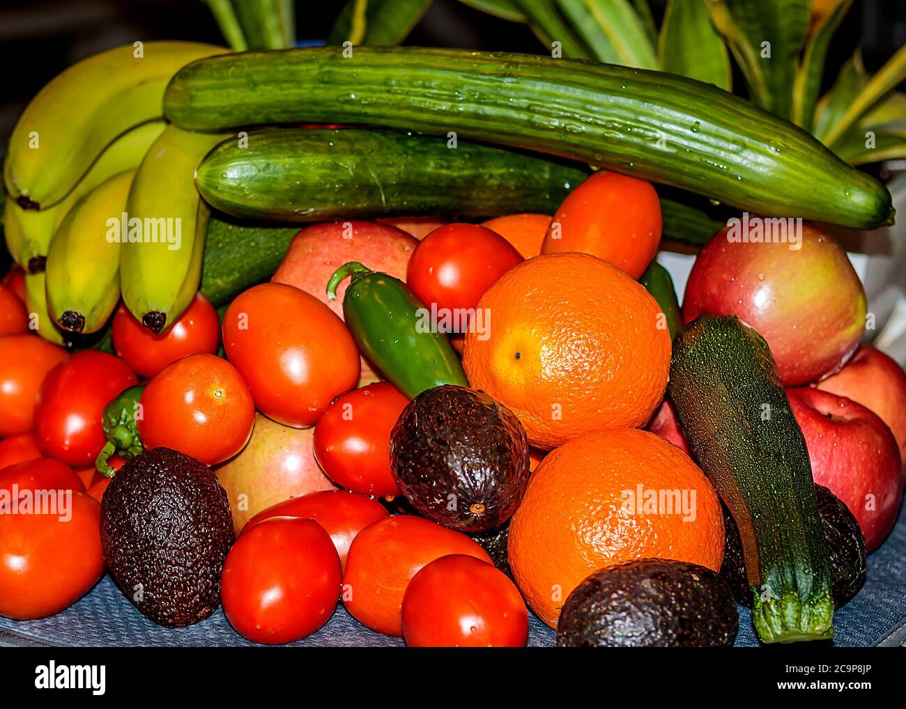 Picture Of Fruits And Vegetables After Washing Stock Photo Alamy