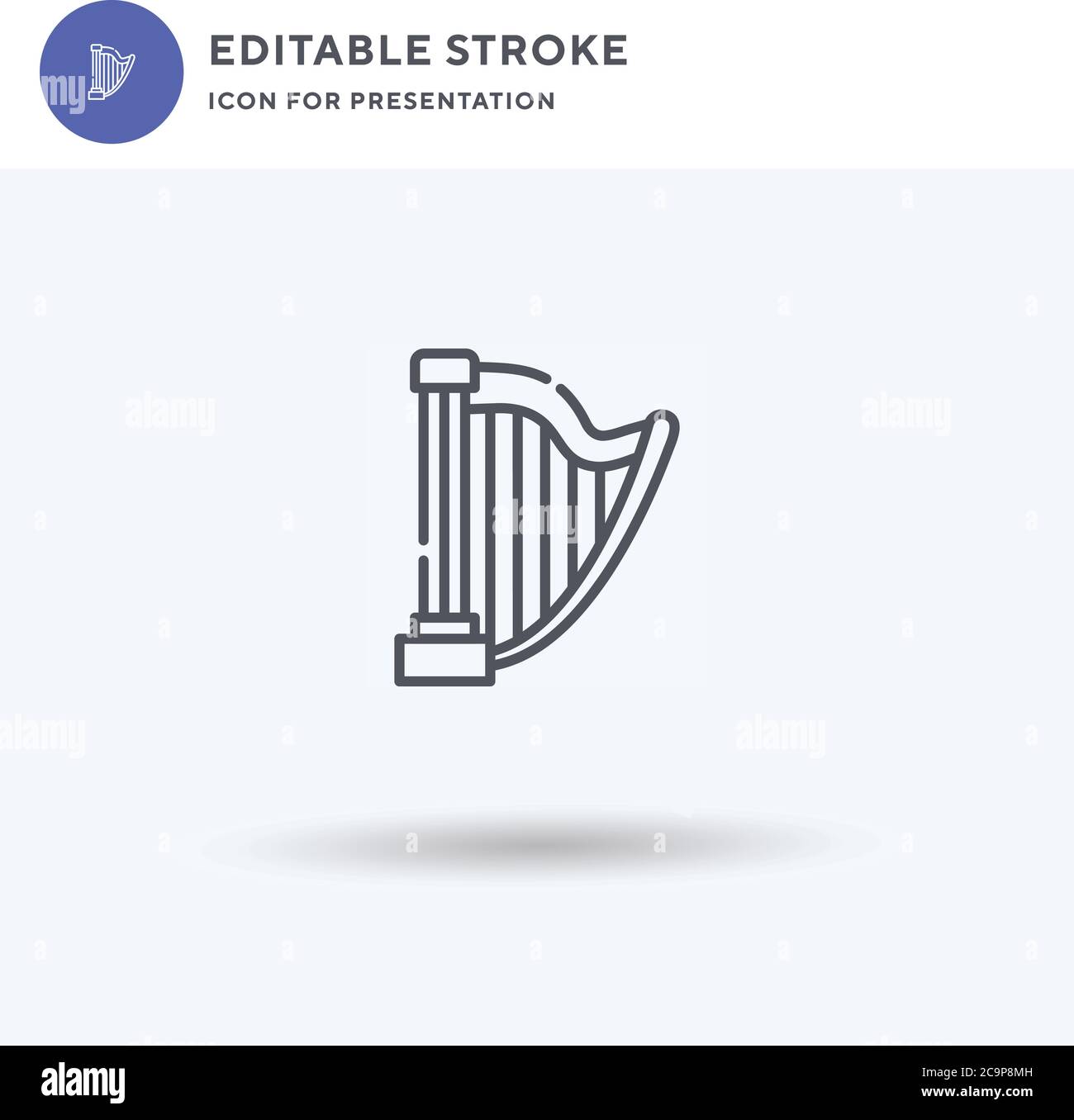 Harp icon vector, filled flat sign, solid pictogram isolated on white ...