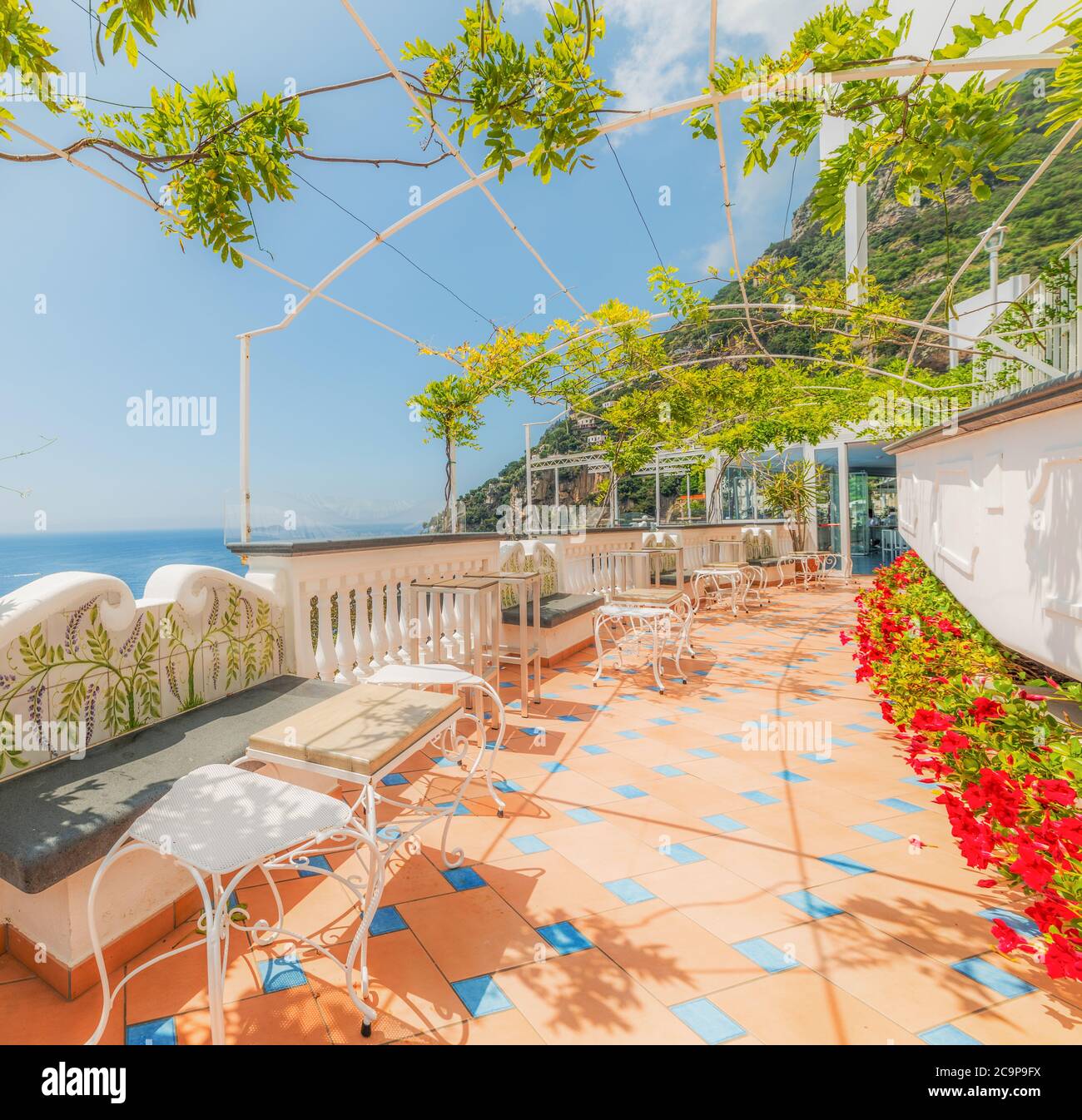 Luxury terrace in Positano. Amalfi Coast, Italy Stock Photo Alamy