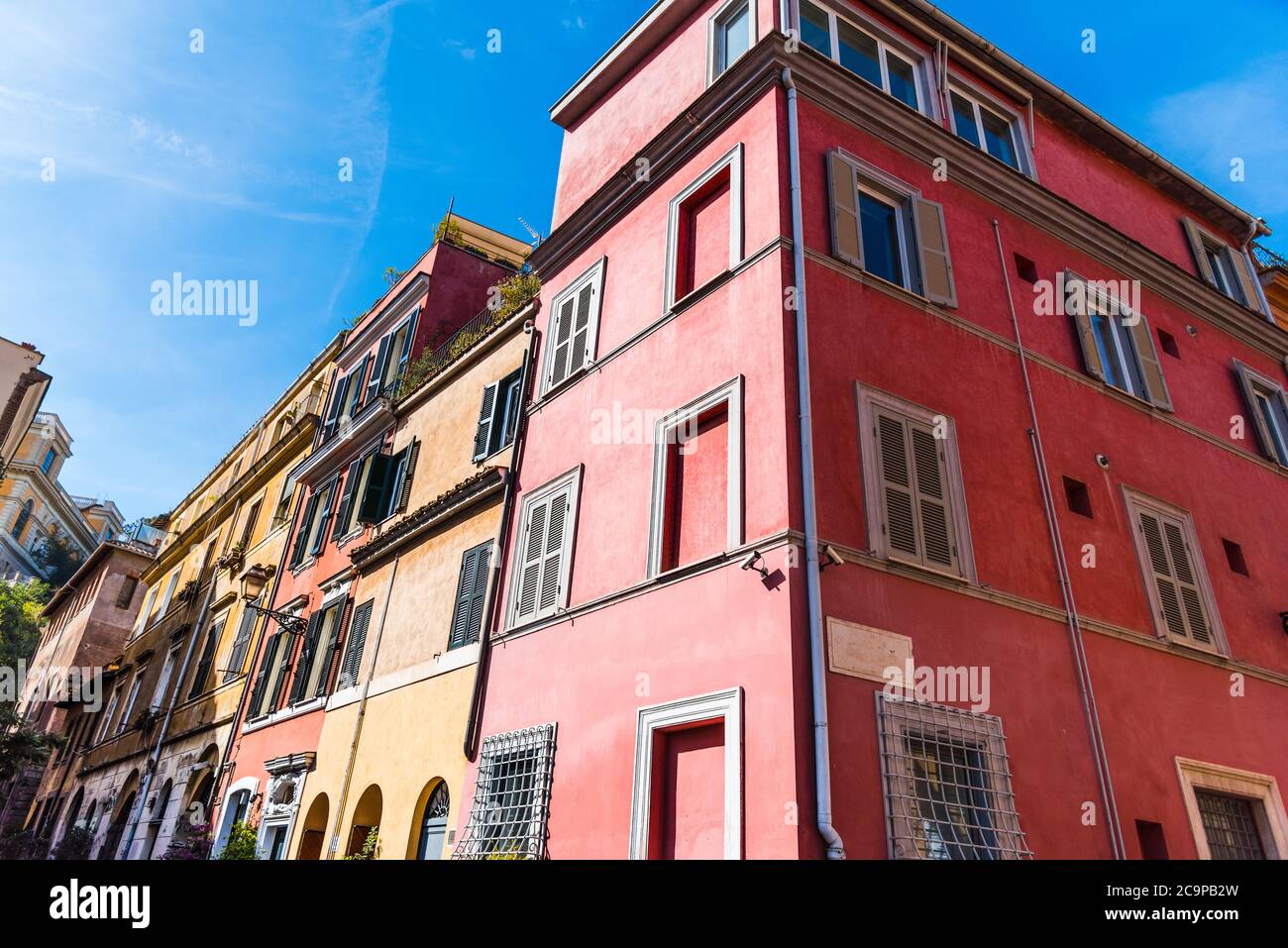 Colorful buildings in Trastevere. Rome, Italy Stock Photo - Alamy