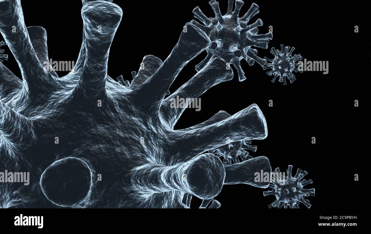 Several viruses on a black background. 3D illustration Stock Photo - Alamy