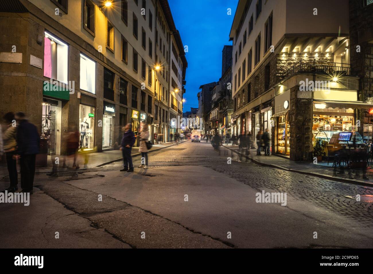 Night life in downtown Florence, Italy Stock Photo - Alamy