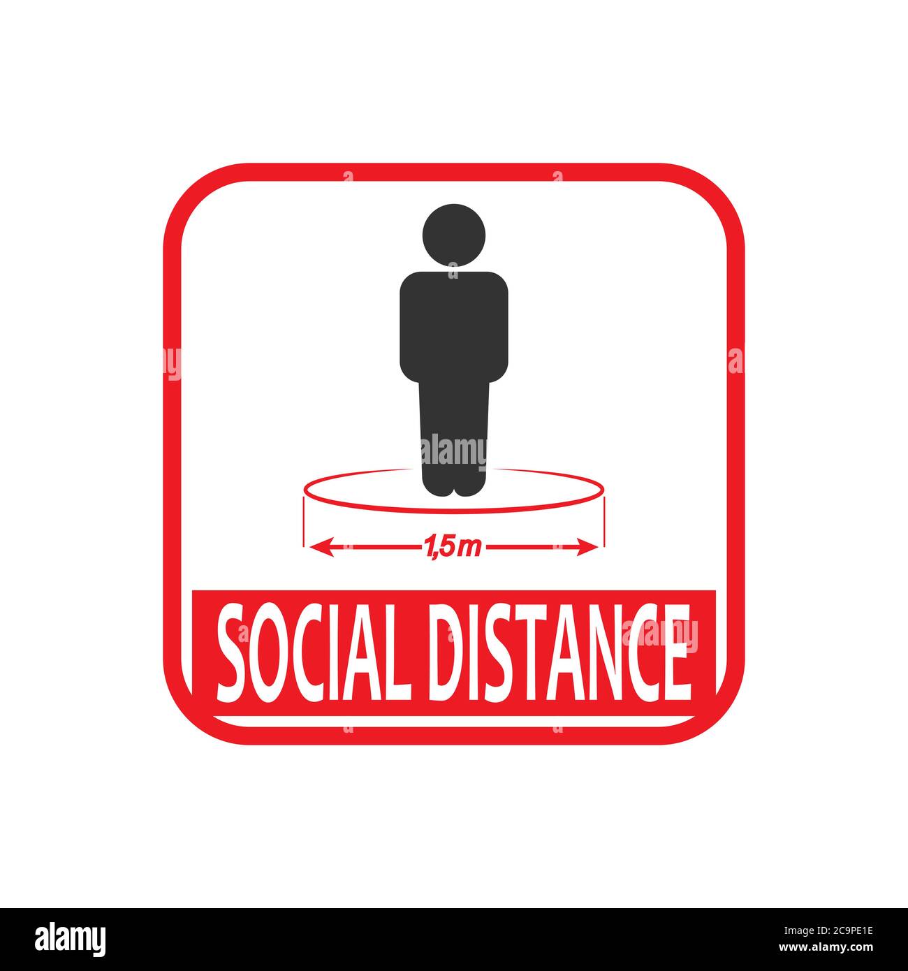 Vector icon, sign of social distance. Flat design isolated on white ...