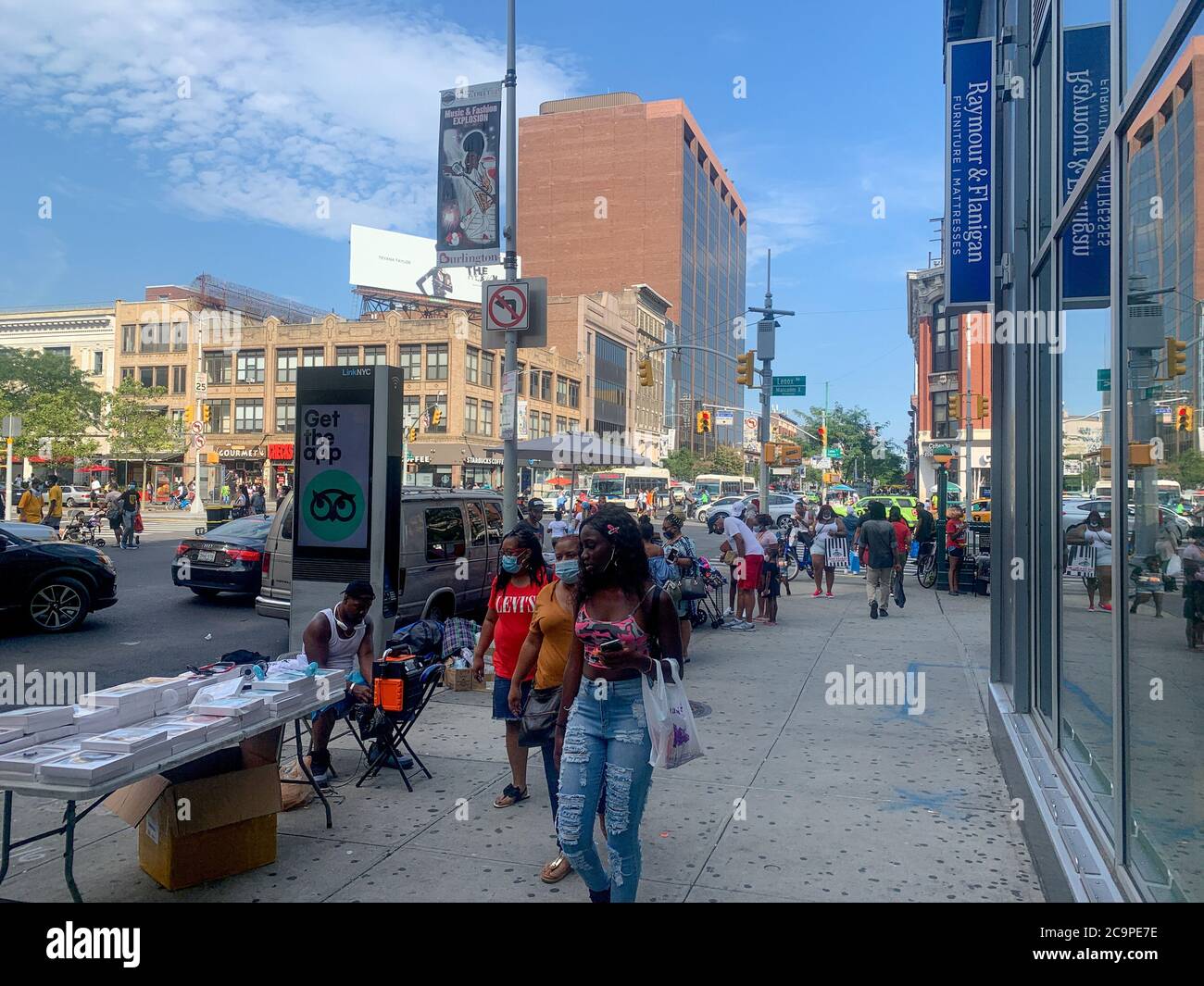 New York Usa 1st Aug New A A A Blacks Stop Killing Blacksa A A August 1 Harlem New York Usa Street Vendors Are Seen Along Side Side Walks Making Sales Business As People