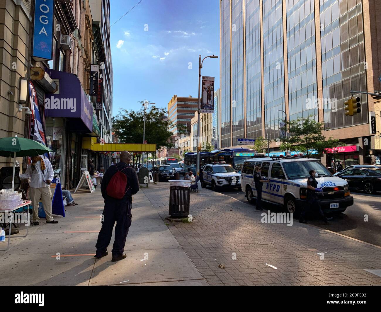 New York Usa 1st Aug New A A A Blacks Stop Killing Blacksa A A August 1 Harlem New York Usa Street Vendors Are Seen Along Side Side Walks Making Sales Business As People