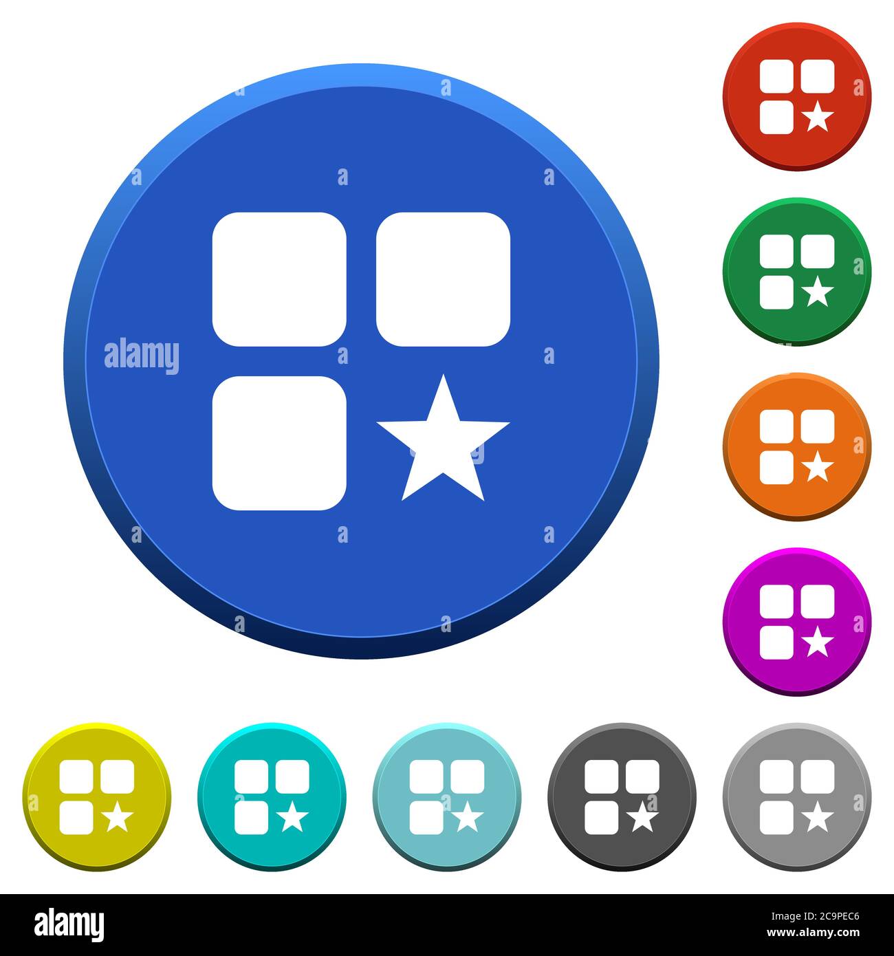 Rank component round color beveled buttons with smooth surfaces and ...