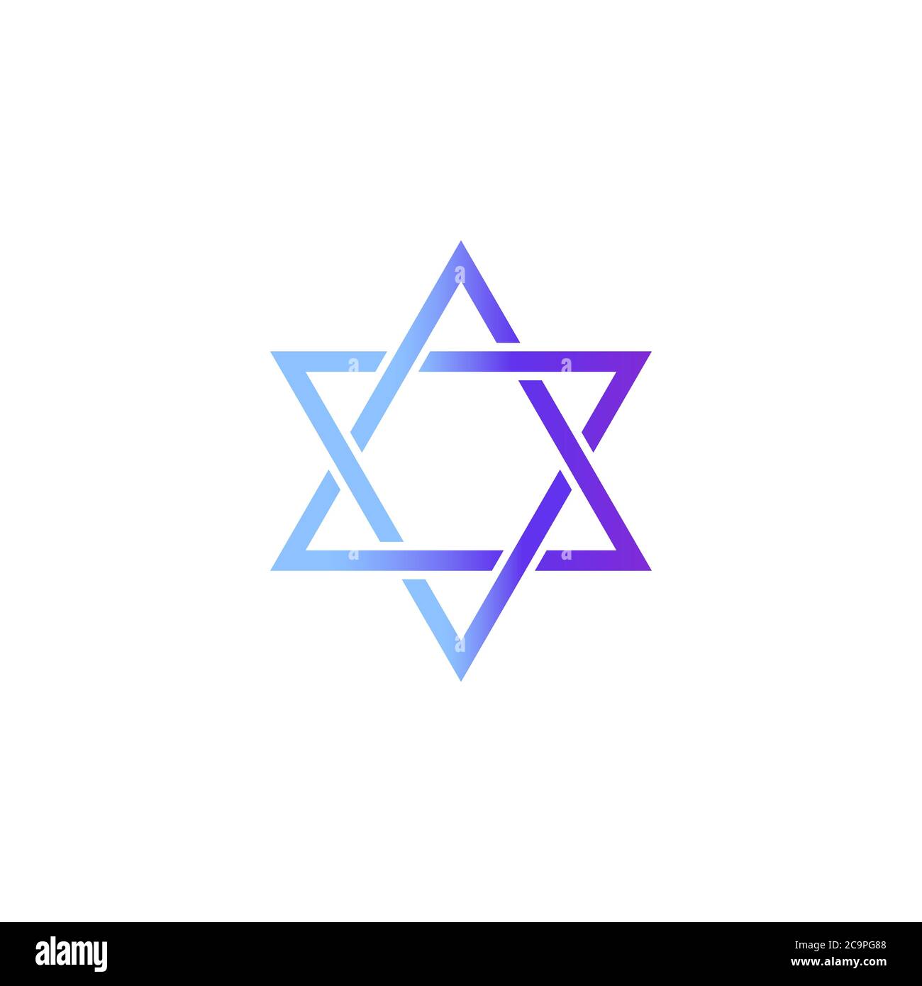 Star of David icon. Judaism. Blue color gradient. Vector on isolated white background. EPS 10 Stock Vector