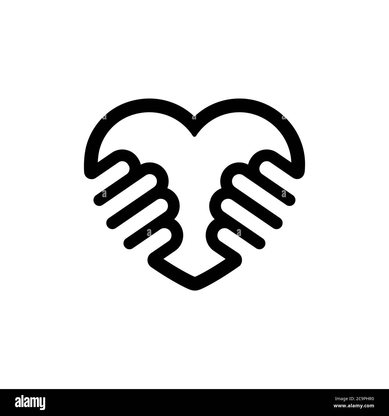 Heart in hands icon. Love concent. Vector on isolated white background. EPS 10 Stock Vector