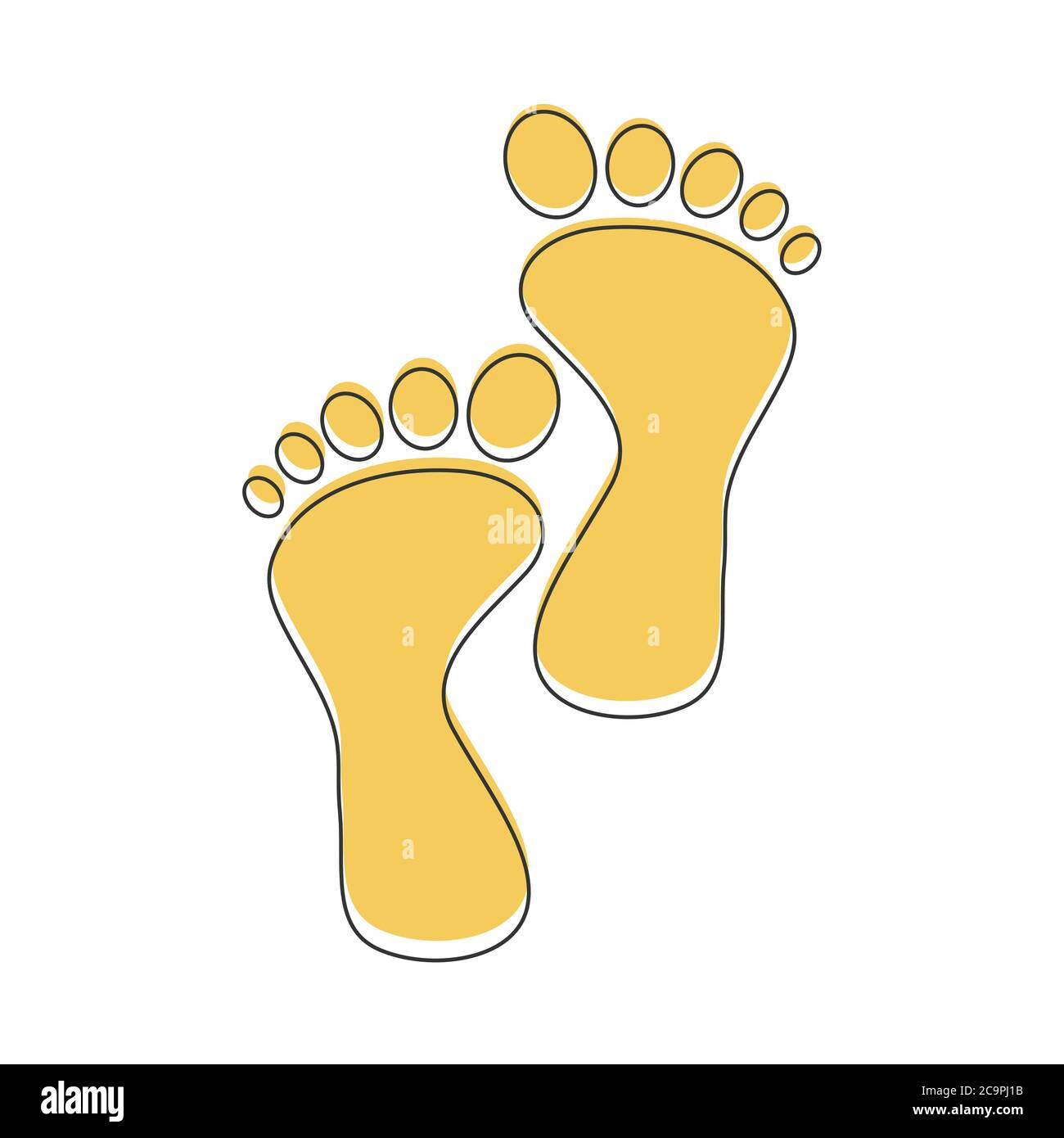Footprint vector icon isolated on white background. Footprint icon. Yellow silhouette of footprint. Human footprint track. Footprint clip art Stock Vector Image & Art - Alamy for Human Footprint Template Printable Free
