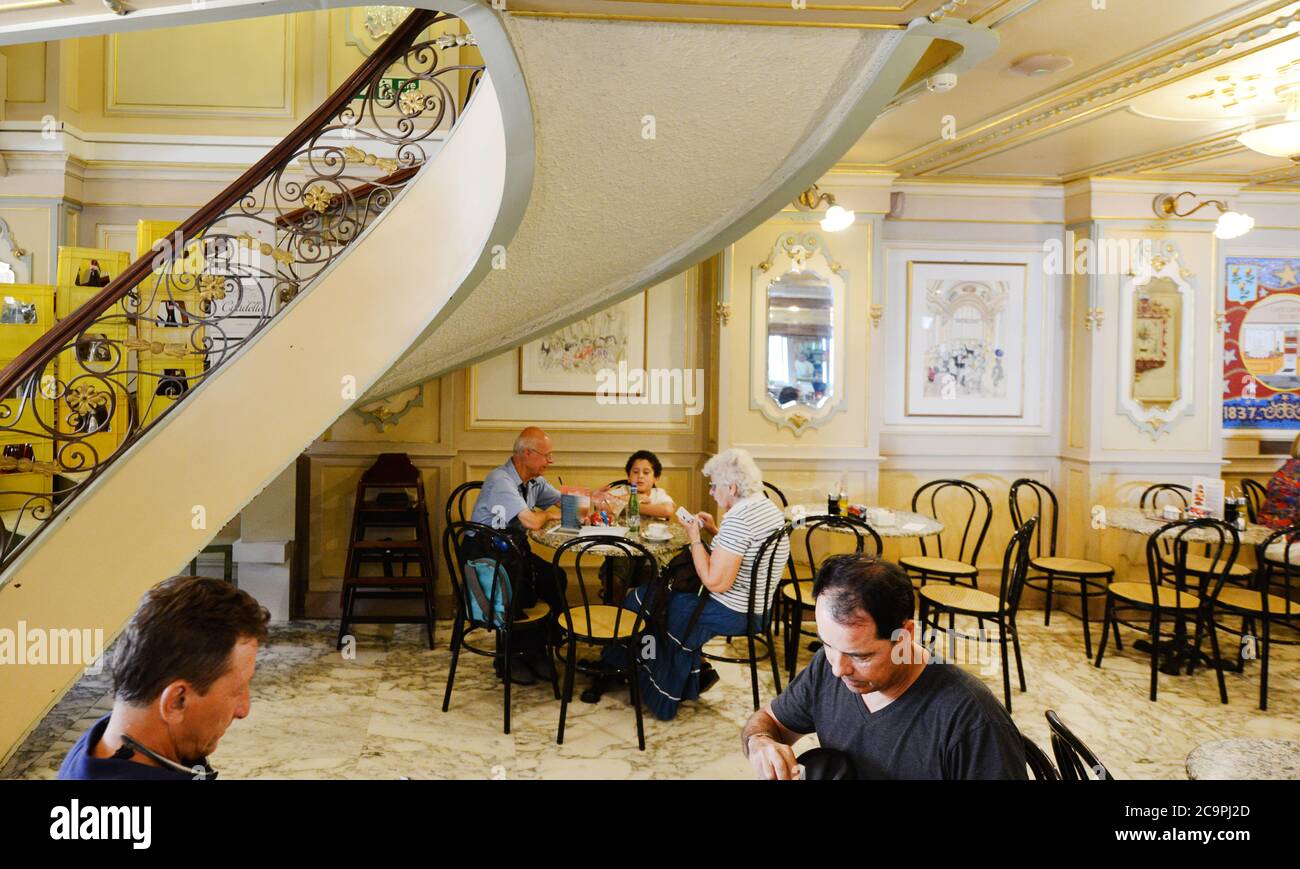 Caffe Cordina is a old and popular coffee shop on Republic street in Valletta, Malta Stock Photo