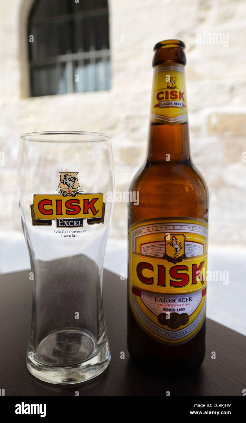 Cisk Maltese beer. Stock Photo