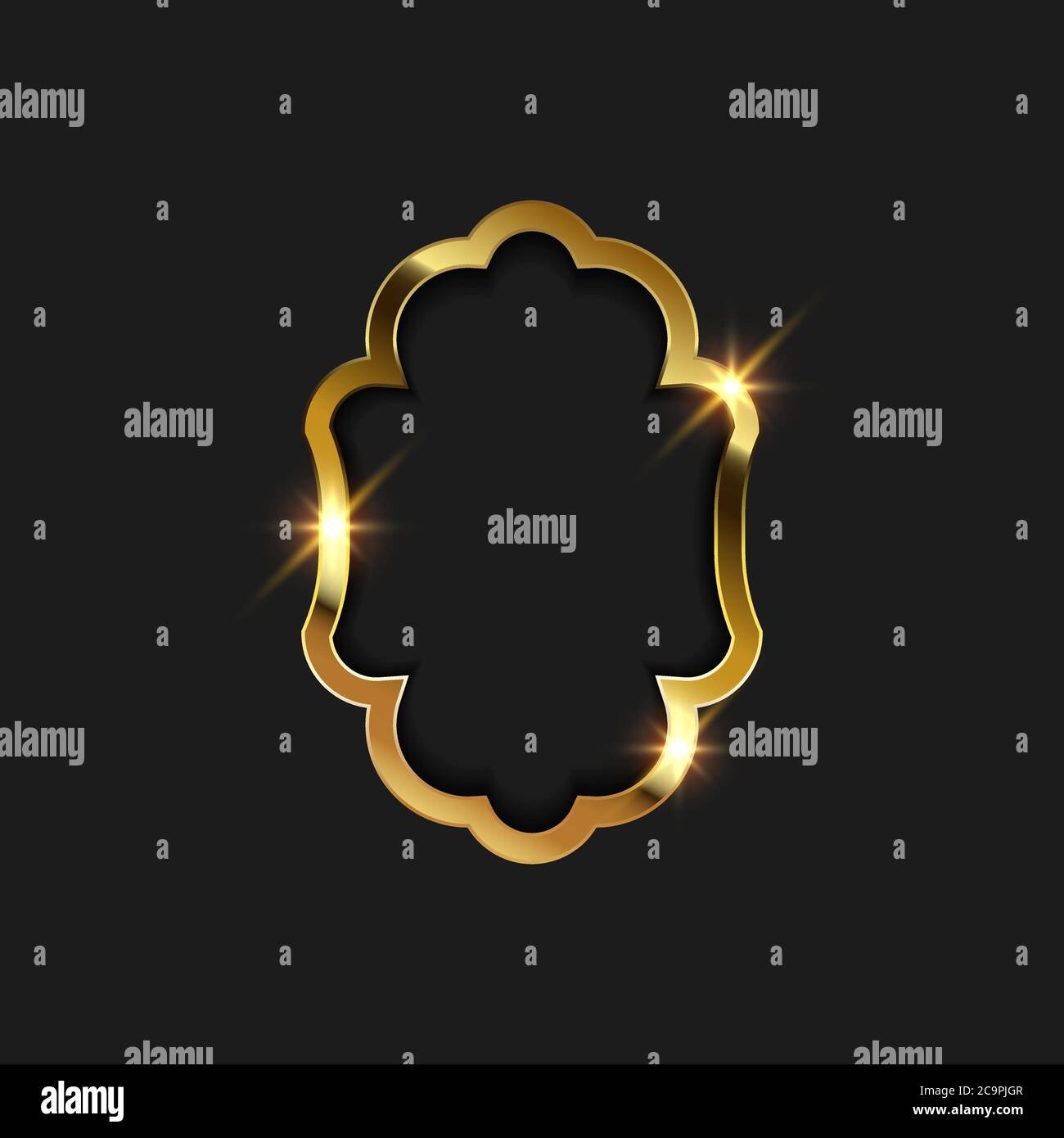 Gold frame border vector illustration design template Stock Vector ...