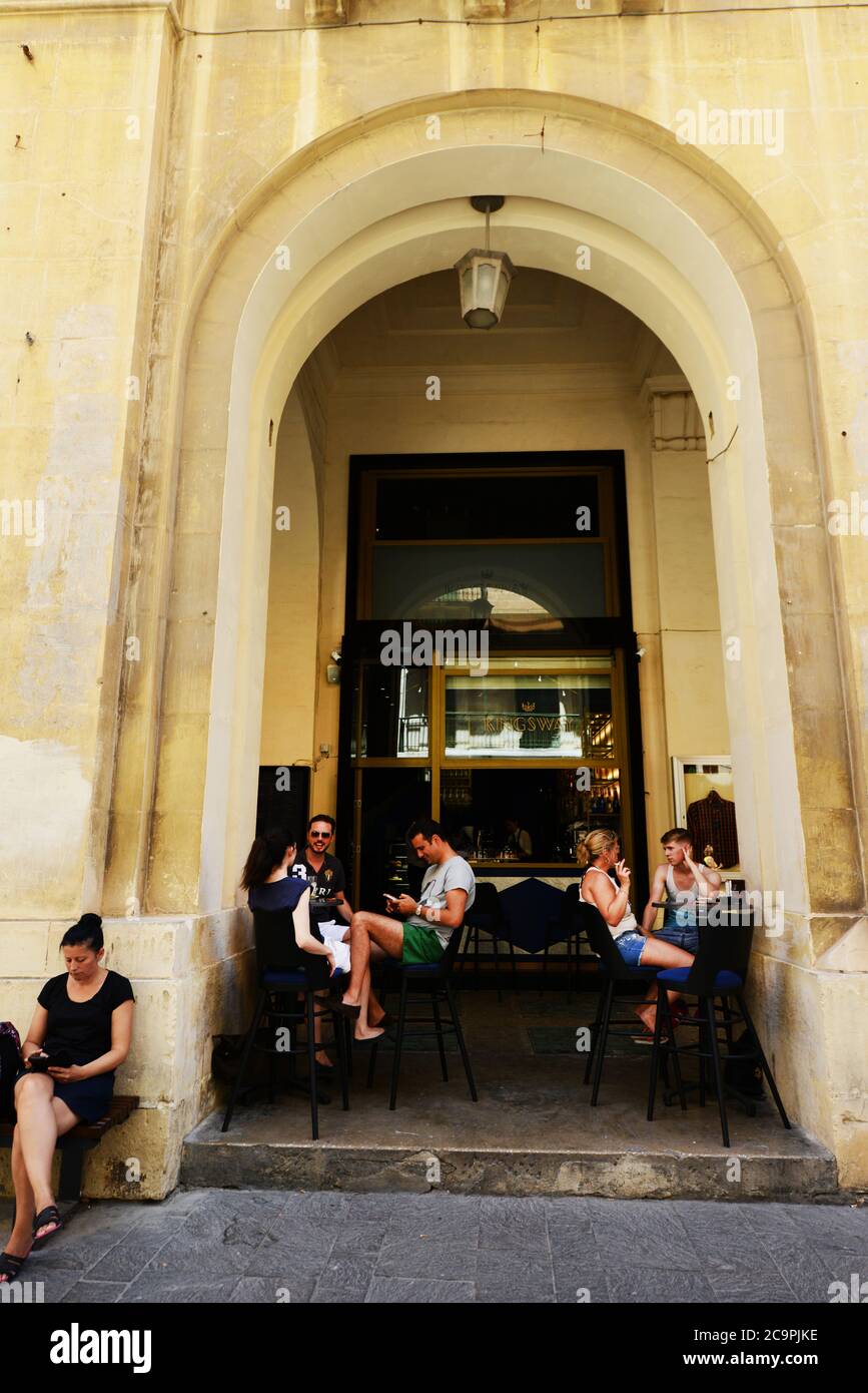 The vibrant Kingsway Bar & Café in Valletta, Malta Stock Photo Alamy
