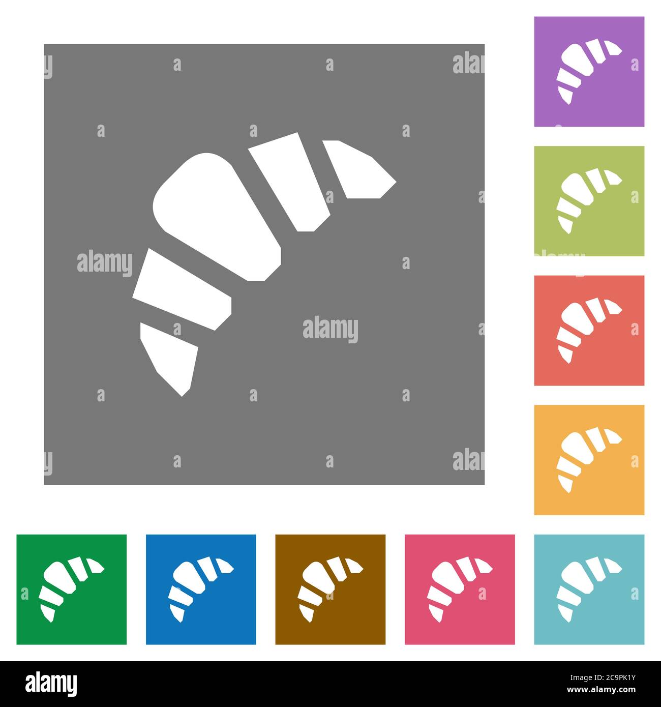 Bakery flat icons on simple color square backgrounds Stock Vector Image ...